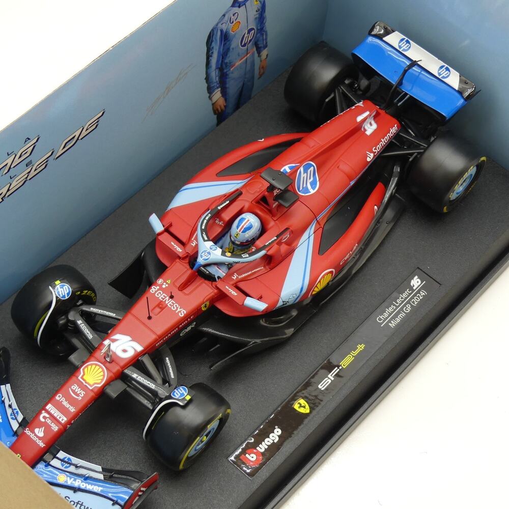 Bburago Ferrari SF-24 Miami GP Livery 1:18 F1 Diecast Model Car New in Box